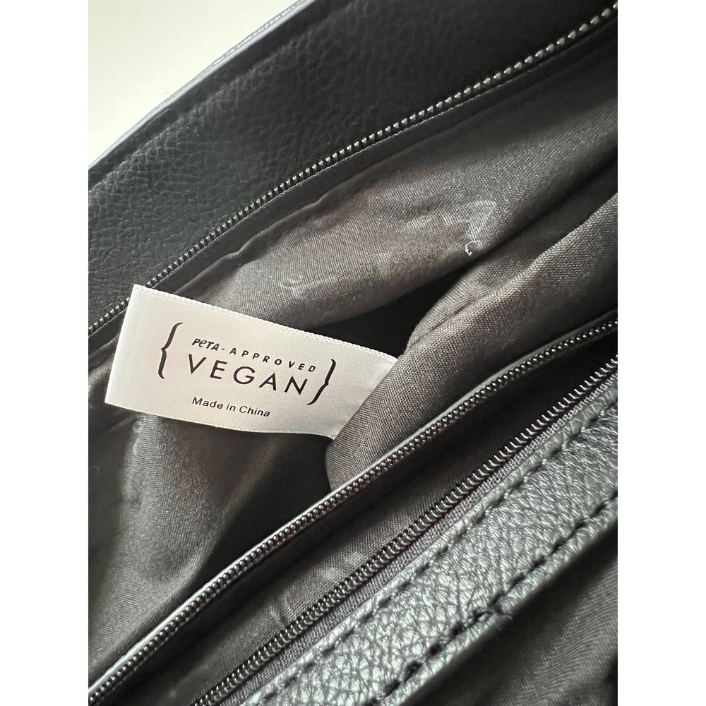 Mellow World Black Vegan Leather Crossbody Bag Woven Texture Gold Hardware NWT - Picture 5 of 14